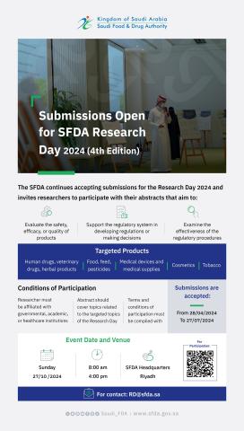 SFDA: Submissions for Research Day 2024 Still Open